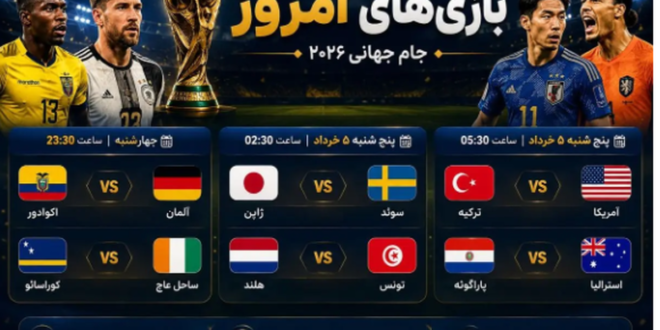 برنامه و زمان بازی‌های امروز جام جهانی/امشب کدام مدعیان حذف می‌شوند؟