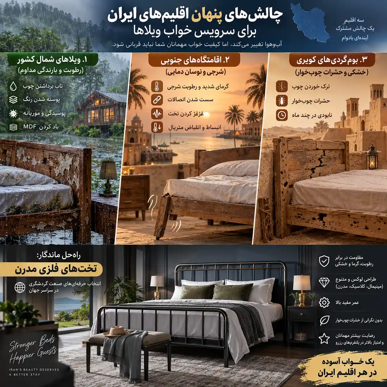 چالش_های پنهان اقلیم_های ایران برای سرویس خواب ویلاها
